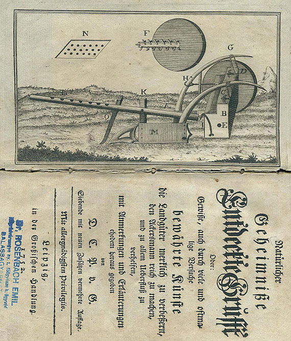  Haus- und Landwirtschaft - Geheimniße Entdeckte Grufft. 1752. - Land- u. Garten-Schatz. 5 Bde. - 4 Beigaben