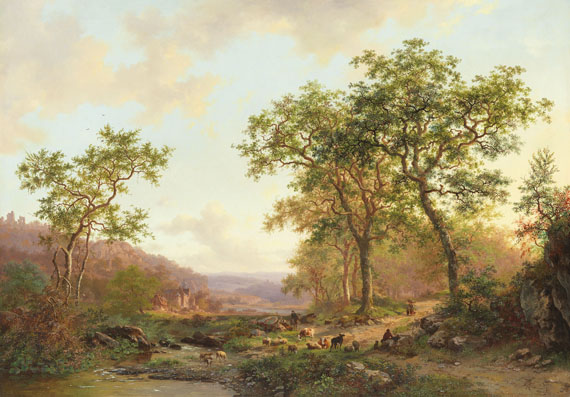 Frederik Marinus Kruseman - Weite Landschaft im Abendlicht