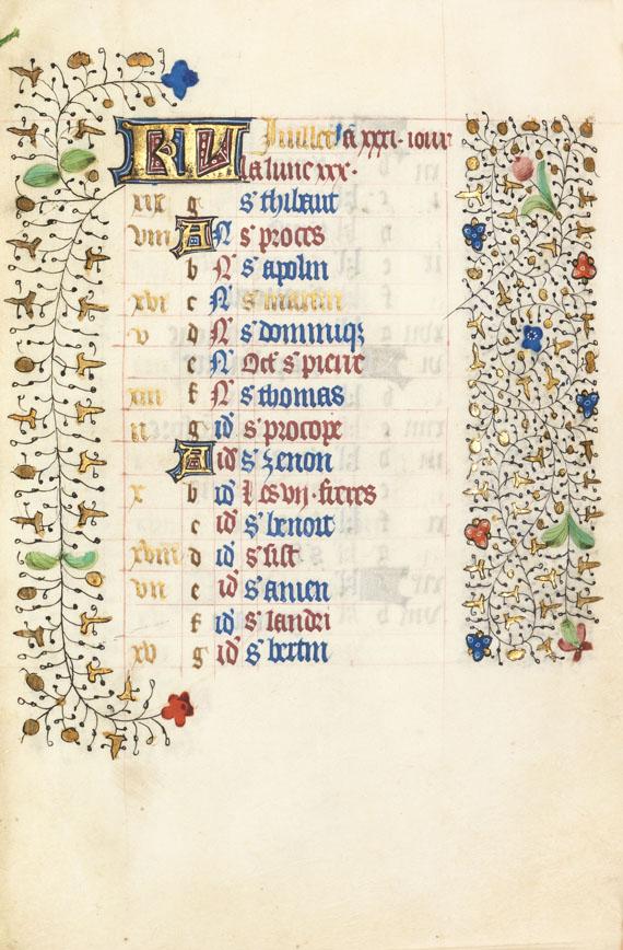  Manuskript - Stundenbuch. Paris um 1450. Manuskript auf Pergament. - Altre immagini