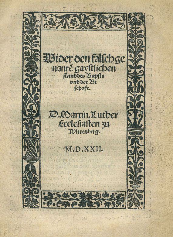 Martin Luther - Wider den falsch genante(n) gaystlichen stand ...