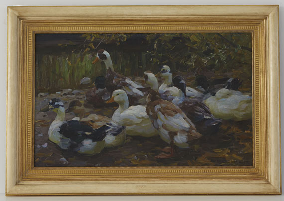 Alexander Koester - Meine Enten (Elf Enten am Ufer) - Cornice