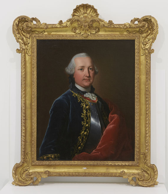 Johann Heinrich Tischbein d. Ä. - 2 Pendants: Porträt Johann Carl Friedrich von Boineburg (1729-1792), Hessischer Obermarschall, und seine Gemahlin Caroline, geb. von Löwenstein - Cornice