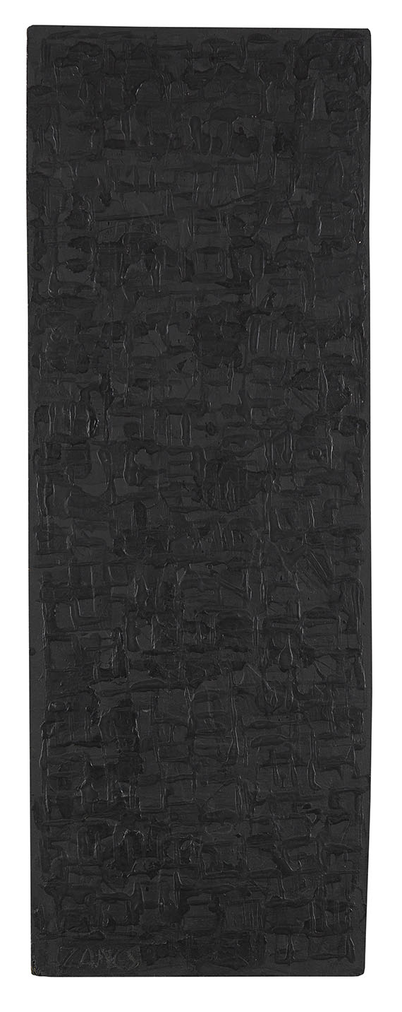 Herbert Zangs - Schwarzes Reliefbild mit Reihung