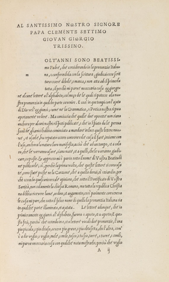 Gian Giorgio Trissino - Epistola de lingua Italiana. 1529. - Altre immagini