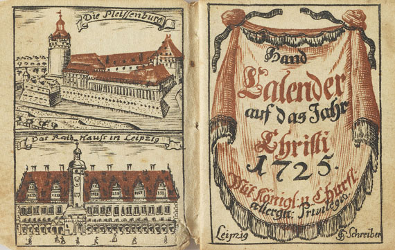  Miniaturbücher - Hand Calender auf das Jahr ... 1725 (mit Steckschuber).