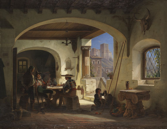 Wilhelm Gail - Picadores in einer spanischen Taverne am Fuße der Alhambra