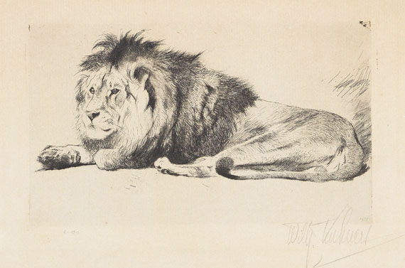 Wilhelm Kuhnert - 4 Bll: Indischer Elefant. Tiger. Löwen. Löwe sitzend - Altre immagini