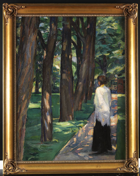 Albert Weisgerber - Dame im Park - Cornice