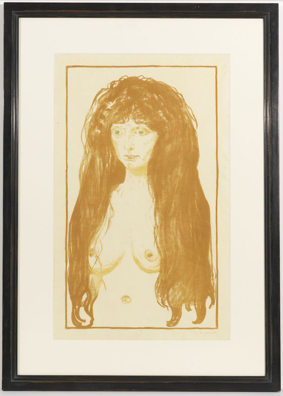 Edvard Munch - Weib mit rotem Haar und grünen Augen. Die Sünde - Cornice