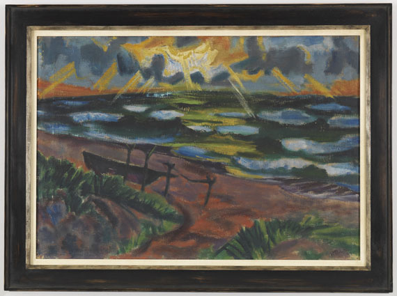 Hermann Max Pechstein - Stürmisches Wetter an der Ostsee (Beschienene Wellen) - Cornice