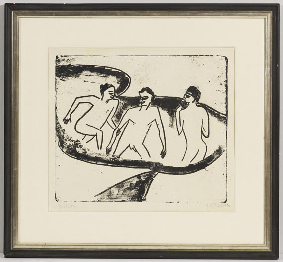 Ernst Ludwig Kirchner - Drei Akte im Wasser, Moritzburg - Cornice