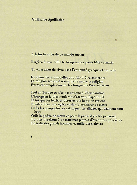 Samuel Beckett - Apollinaire, Zone