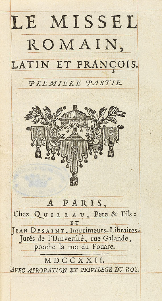  Einbände - Le missel romain. 1722. 4 Bde. - Altre immagini