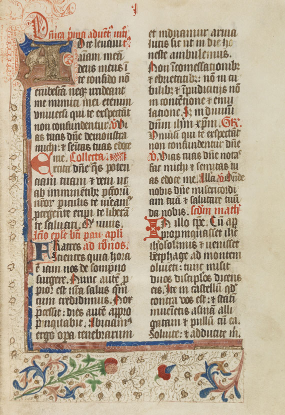   - Missale von Mechelen (Pergament-Manuskript). Um 1420.