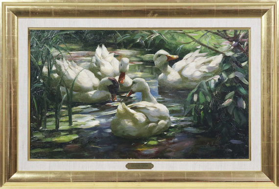 Alexander Koester - Enten auf dem Waldweiher - Cornice