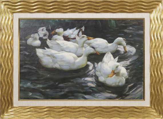 Alexander Koester - Sechs Enten im Wasser - Cornice