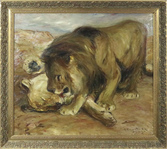 Otto Dill - Spielendes Löwenpaar - Cornice