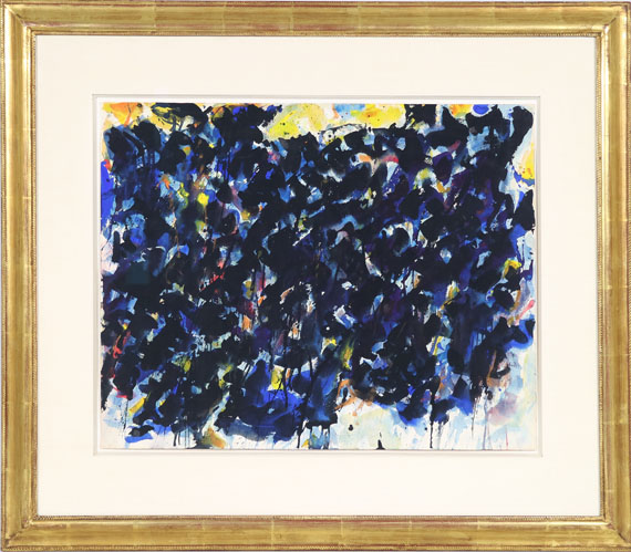 Sam Francis - Composition: Black and Blue (SF56-157) - Cornice