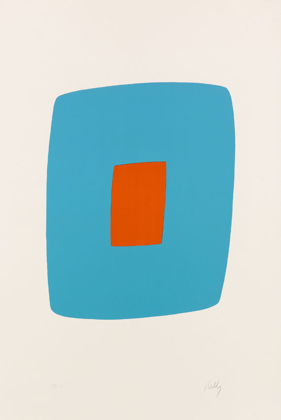 Ellsworth Kelly - Light blue with Orange Serie VI, No. 11