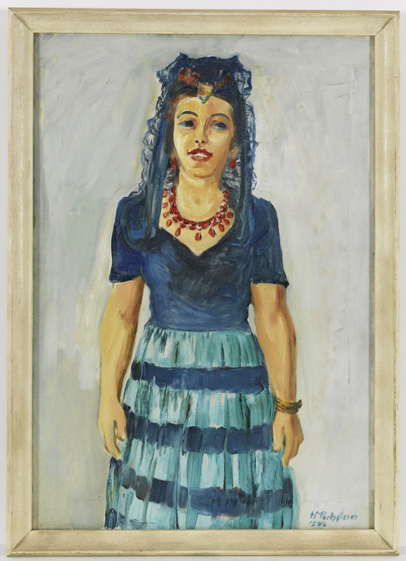 Hermann Max Pechstein - Bildnis Freda Wermel in spanischer Tracht - Cornice