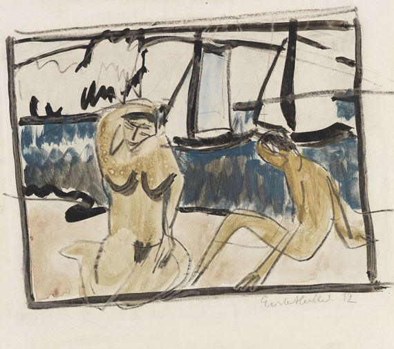 Erich Heckel - Zwei weibliche Akte am Strand