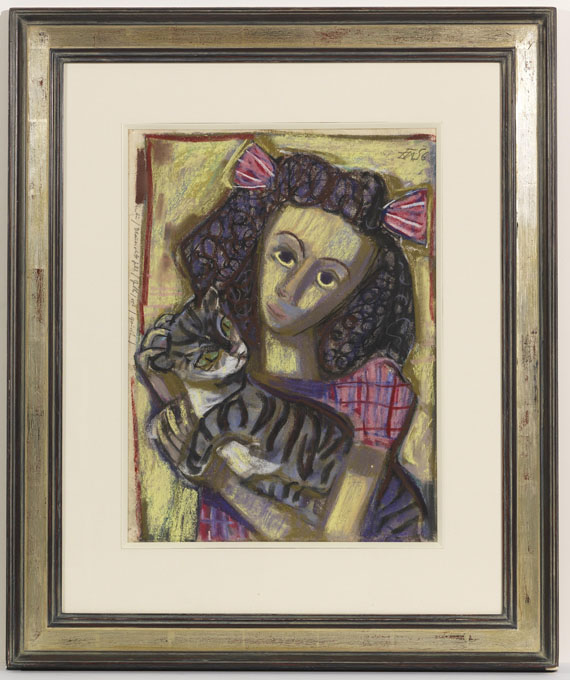 Otto Dix - Mädchen mit Katze - Cornice