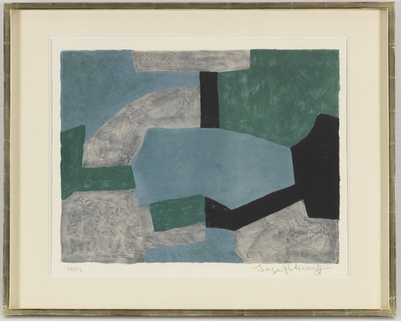 Serge Poliakoff - Composition grise, verte et bleue - Cornice