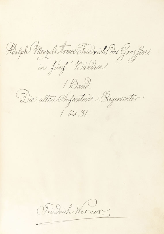 Adolph von Menzel - Armeewerk Friedrichs d. Gr. 6 Bde. (Werner-Exemplar) - Altre immagini
