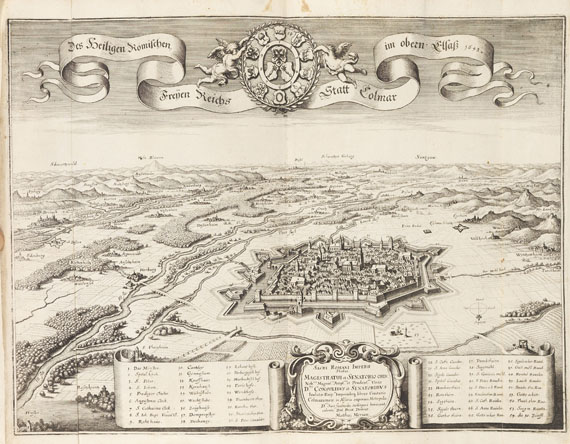 Matthäus Merian - Topographia Alsatiae / Sueviae. 2 Werke in 1 Bd.