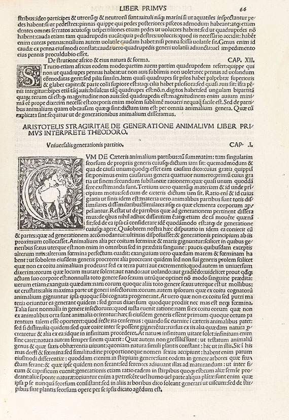  Aristoteles - De natura animalium. 1498. - Vorgebunden: Parva naturalia. - Altre immagini