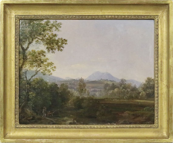 Johann Georg von Dillis - Süddeutsche Landschaft mit Wanderern - Cornice
