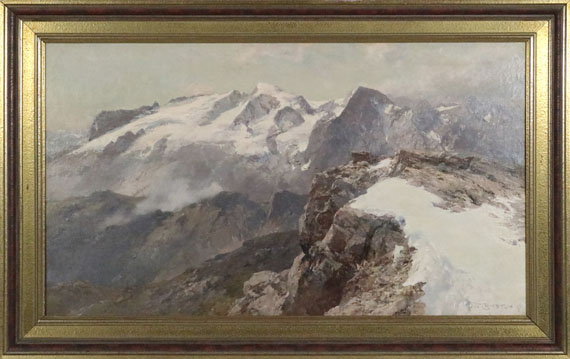 Edward Theodore Compton - Ansicht der Marmolata vom Piz Boè aus - Cornice