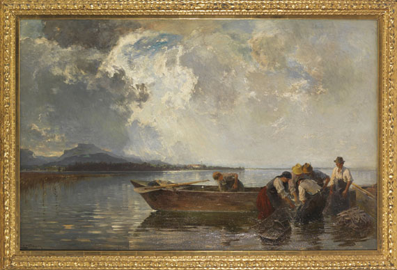 Joseph Wopfner - Fischerzug am Chiemsee - Cornice