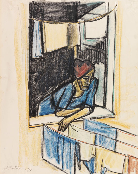 Hermann Max Pechstein - Frau am Fenster (Monte Rosso)