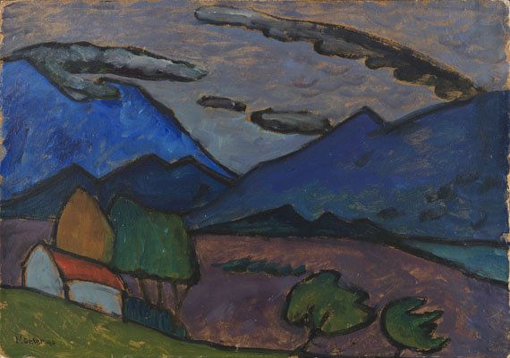 Gabriele Münter - Berglandschaft mit Haus