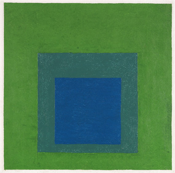 Josef Albers - Squares: Blue and Cobalt Green in Cadmium Green