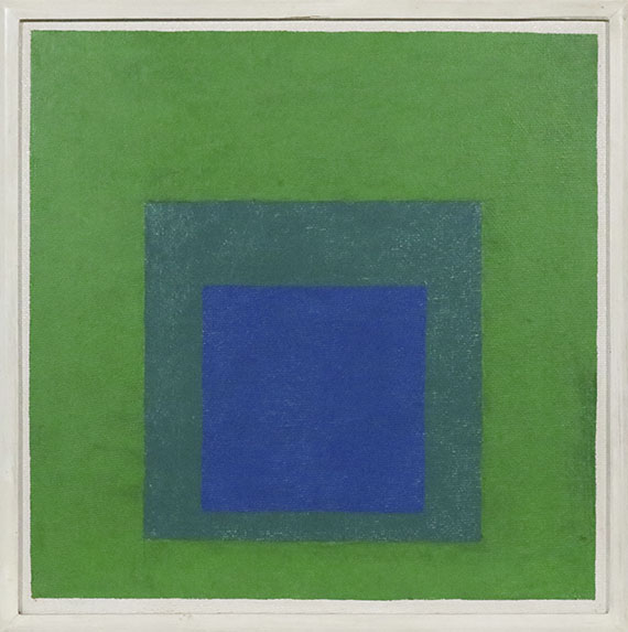 Josef Albers - Squares: Blue and Cobalt Green in Cadmium Green - Cornice
