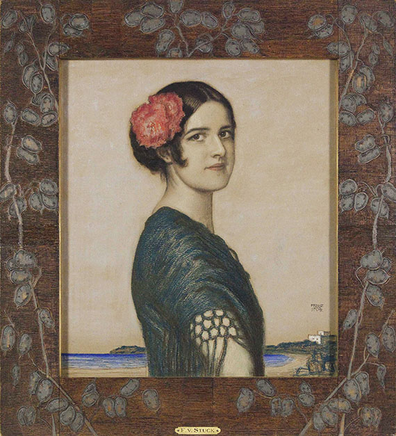Franz von Stuck - Tochter Mary als Spanierin - Cornice