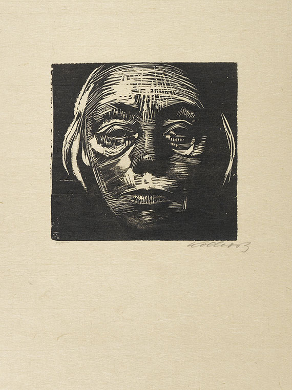 Käthe Kollwitz - Selbstbildnis von vorn (auf Japan)