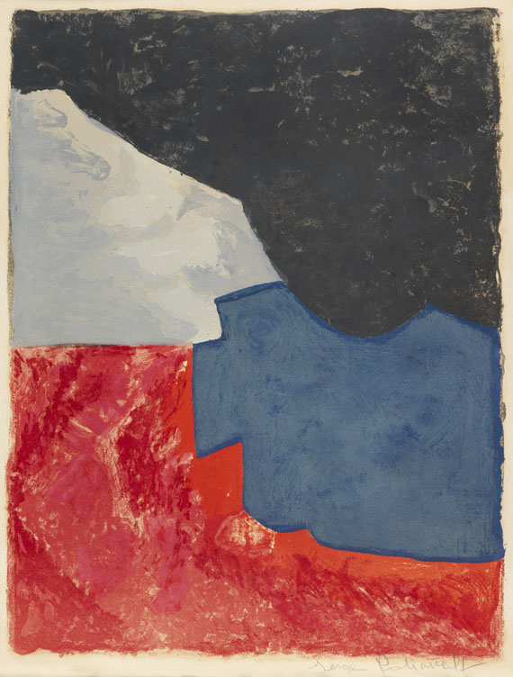 Serge Poliakoff - Composition rouge, grise et noire