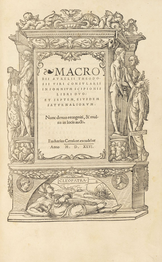 Ambrosius Theodosius Macrobius - In somnium, 1526.  - Vorgeb.: Tacitus, Historia Augusta actionum. 1519.