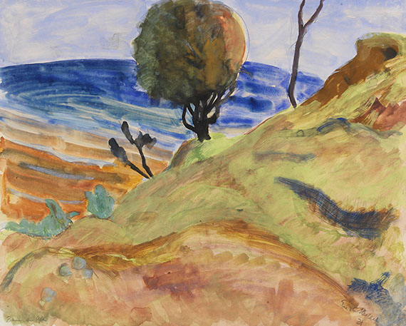 Erich Heckel - Baum am Ufer