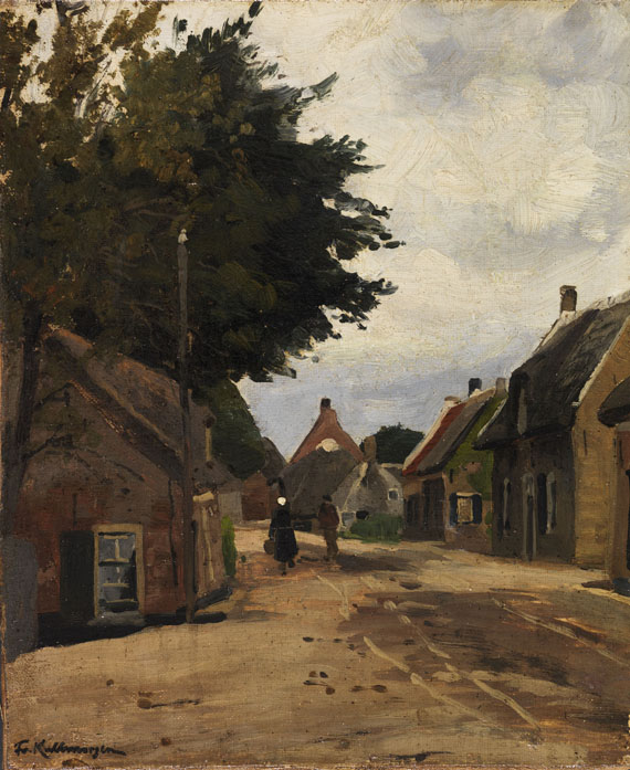 Friedrich Kallmorgen - Sommerliche Dorfstraße