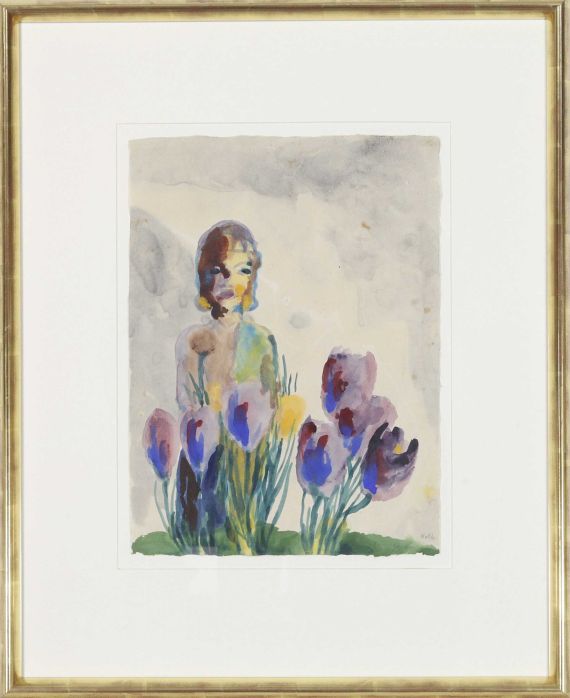 Emil Nolde - Stillleben mit Tulpen und einer Figur - Cornice