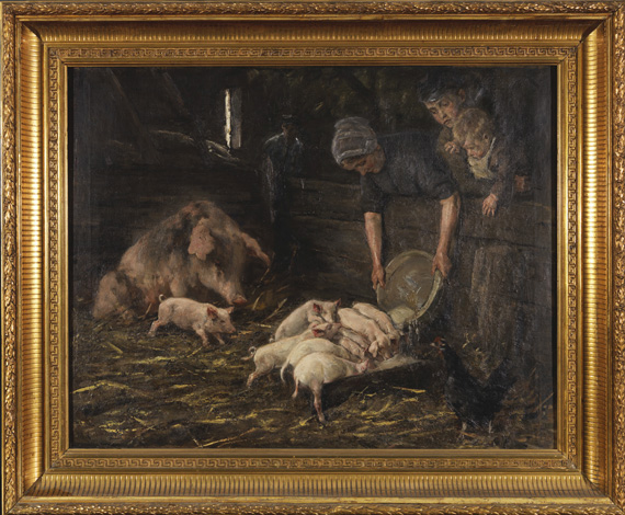 Max Liebermann - Die Wochenstube - Schweinekoben - Cornice