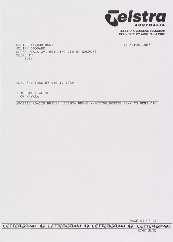 On Kawara - I am Still Alive