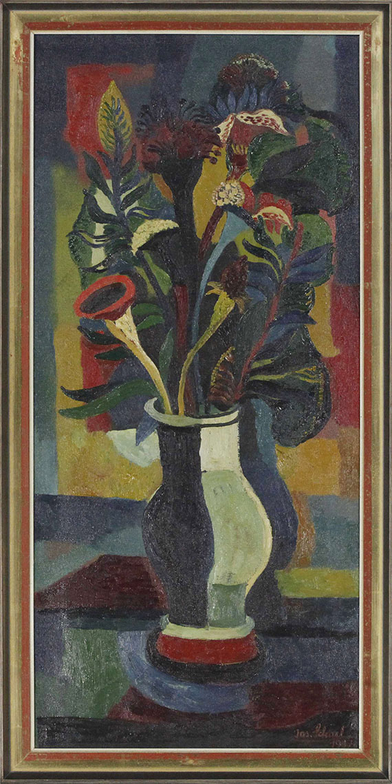 Josef Scharl - Blumen in einer bauchigen Vase - Cornice
