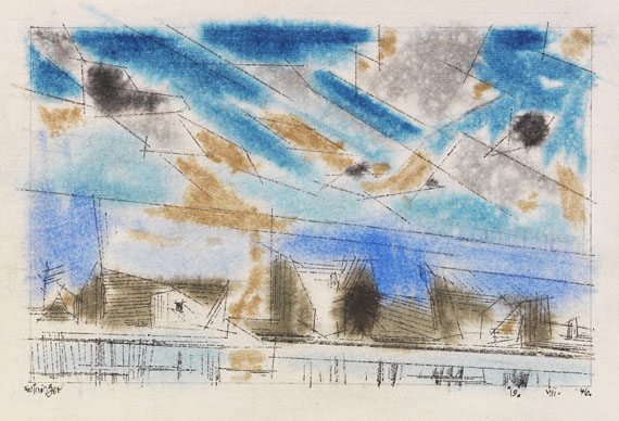 Lyonel Feininger - Houses by the River