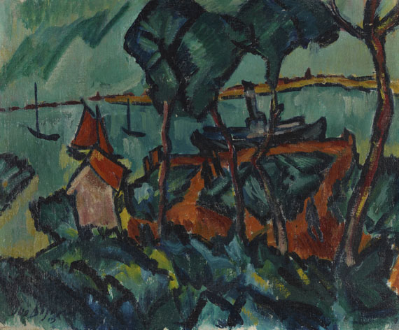 Otto Beyer - Boote und Dampfer im Kurischen Haff (Nidden)