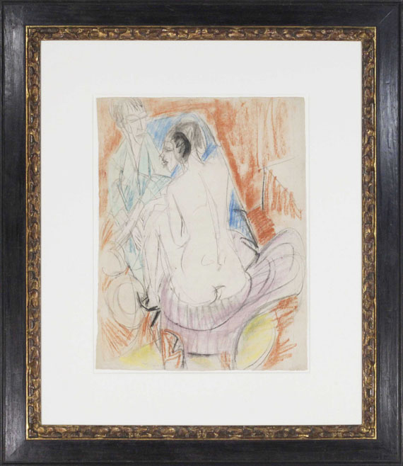 Ernst Ludwig Kirchner - Selbstporträt mit Gerda (Mann und Sitzende im Atelier) - Cornice